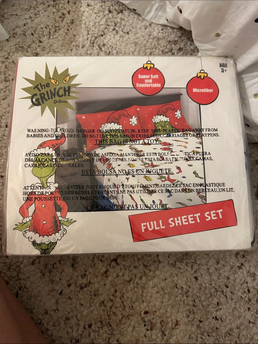 The Grinch Red Microfiber Full Sheet Set